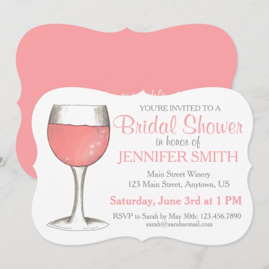 Weddenschap over Vrijgezellenfeest Rosé Wine Kaart (Voorkant / Achterkant)