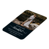 Weddenschap-paar foto voor ooit gelukkig script magneet (Linkerzijde)