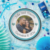 Weddenschap Paars Aangepaste foto Datum Papieren Bordje (Feest)