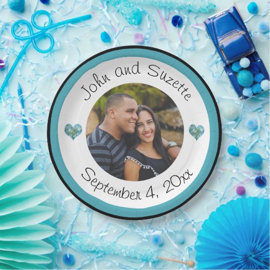 Weddenschap Paars Aangepaste foto Datum Papieren Bordje (Feest)