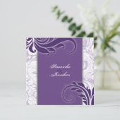 Weddenschap Paars en wittewitten Kaart (Staand voorkant)