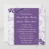 Weddenschap Paars en wittewitten Kaart (Achterkant)