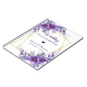 Weddenschap Paars Floral Gold Geometric Lijst Notitieboek (Linkerzijde)