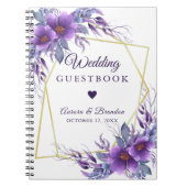 Weddenschap Paars Floral Gold Geometric Lijst Notitieboek (Voorkant)