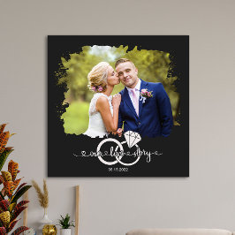 Weddenschap Paars Foto Waterverf Ons liefdesverhaa Canvas Afdruk