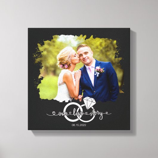 Weddenschap Paars Foto Waterverf Ons liefdesverhaa Canvas Afdruk (Voorkant)