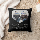 Weddenschap Paars Modern Heart Foto zwart-wit Kussen (Deken)