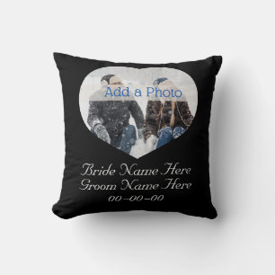 Weddenschap Paars Modern Heart Foto zwart-wit Kussen