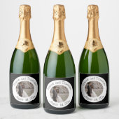 Weddenschap Paars Naam Datum Voedsel- en driekleur Sparkling Wijnetiket (Flessen)