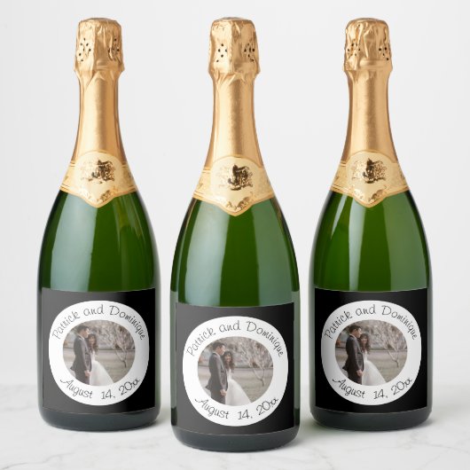 Weddenschap Paars Naam Datum Voedsel- en driekleur Sparkling Wijnetiket (Flessen)