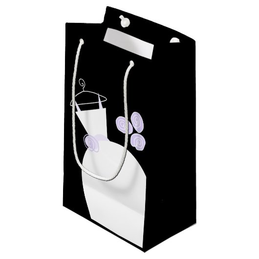 Weddenschap Paars tas zwart Klein Cadeauzakje (Voorkant Gekanteld)