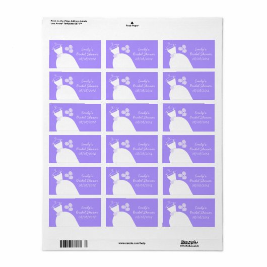 Weddenschap Paars Vrijgezellenfeest medium Etiket (Full Sheet)