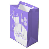 Weddenschap Paars Vrijgezellenfeest medium Medium Cadeauzakje (Voorkant Gekanteld)