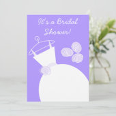 Weddenschap Paarse bruiddoudeuitnodiging voor brui Kaart (Staand voorkant)