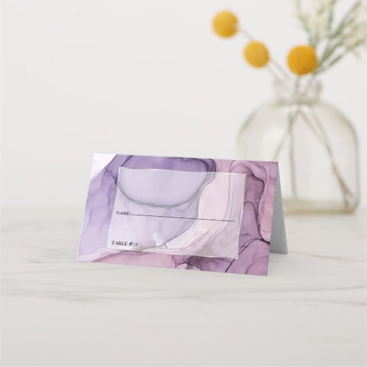 Weddenschap Paarse exotische Floral Plaatskaartje (Voorkant)