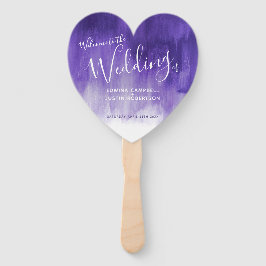 Weddenschap paarse fans met een modern inkt-kunstp handwaaier