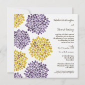 Weddenschap Paarse gele bloem Kaart (Achterkant)