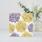 Weddenschap Paarse gele bloem Kaart (Staand voorkant)