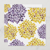 Weddenschap Paarse gele bloem Kaart (Voorkant / Achterkant)