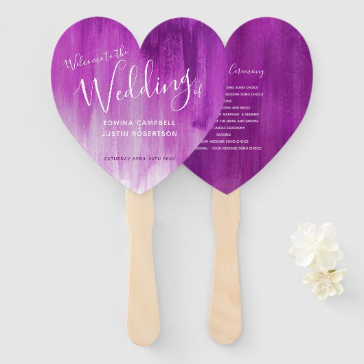 Weddenschap paarse handlangers voor modern kunstpr handwaaier (Voorkant en achterkant)