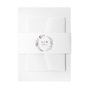 Weddenschap Paarse Lavender Floral Boho Uitnodigingen Wikkel
