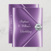 Weddenschap Paarse Mauve Diamond Jewel Kaart (Voorkant / Achterkant)