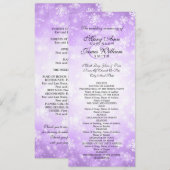 Weddenschap Paarse winter Wonderland Sparkle Programmakaart (Voorkant / Achterkant)