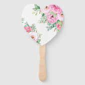 Weddenschap Paddle Fans Pink Floral Handwaaier (Achterkant)