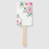 Weddenschap Paddle Fans Pink Floral Handwaaier (Achterkant)