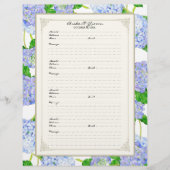 Weddenschap Pagina Blauw Hydrangea Lace Floral Flyer (Voorkant)
