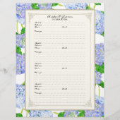 Weddenschap Pagina Blauw Hydrangea Lace Floral Flyer (Achterkant)