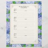 Weddenschap Pagina Blauw Hydrangea Lace Floral Flyer (Voorkant)