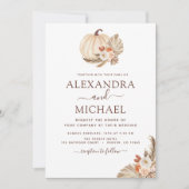 Weddenschap Pampas Grass Terracotta White Pumpkin Kaart (Voorkant)