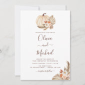 Weddenschap Pampas Grass White Pumpkin Terracotta Kaart (Voorkant)