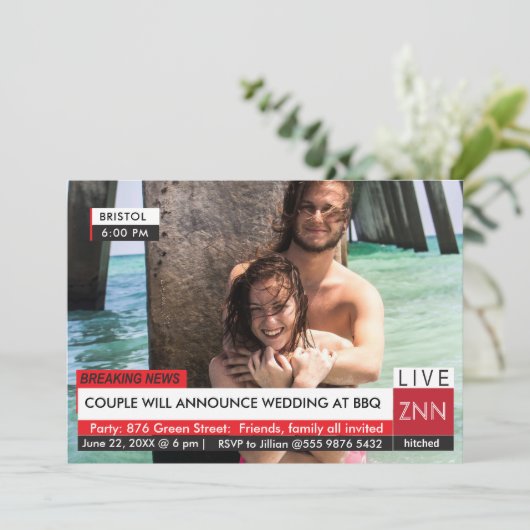 Weddenschap Partij BBQ Nieuws Kaart (Staand voorkant)