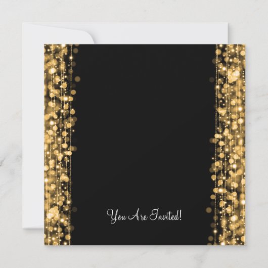 Weddenschap PARTIJ Sparkles Gold Kaart (Achterkant)