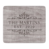 Weddenschap Pas getrouwd Gift Achternaam Snijplank (Voorkant)