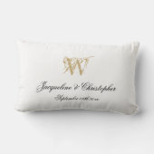 Weddenschap Pas getrouwd Gift White Gold Monogram  Kussen (Achterkant)