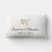 Weddenschap Pas getrouwd Gift White Gold Monogram  Kussen (Voorkant)