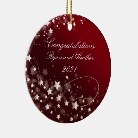 Weddenschap Passen getrouwd Verloving Nieuw Home R Keramisch Ornament (Rechts)