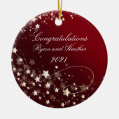 Weddenschap Passen getrouwd Verloving Nieuw Home R Keramisch Ornament (Voorkant)