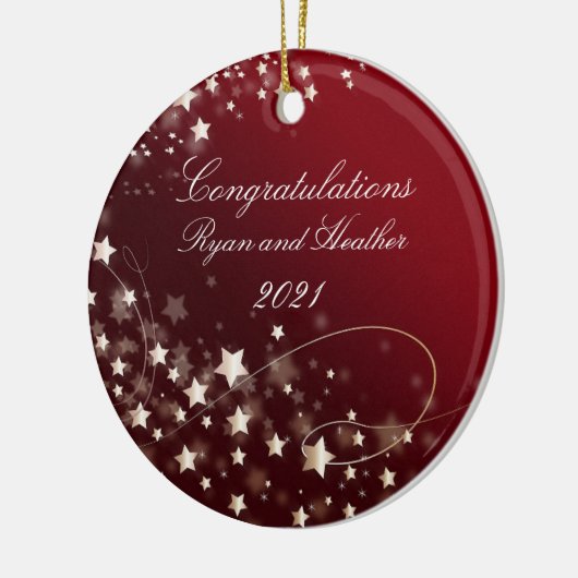 Weddenschap Passen getrouwd Verloving Nieuw Home R Keramisch Ornament (Links)