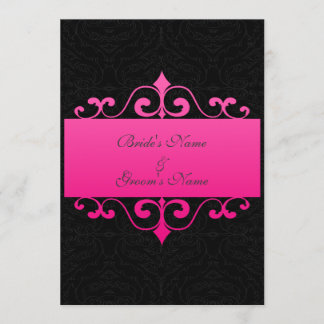 Weddenschap - Pastel Roze op Black Damask Kaart
