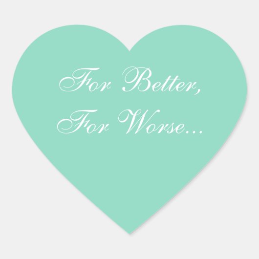 Weddenschap Pearl Aqua Hart Sticker (Voorkant)