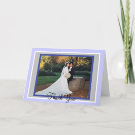Weddenschap Periwinkle Monogram Foto bedankt kaart