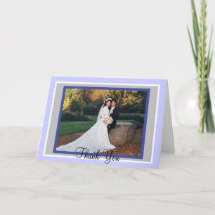 Weddenschap Periwinkle Monogram Foto bedankt kaart