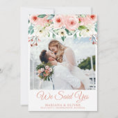 Weddenschap PerzikwitFloral Kaart (Voorkant)