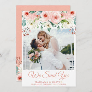 Weddenschap PerzikwitFloral Kaart