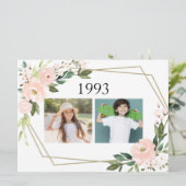 Weddenschap Pestkind Foto's Roze bloesem Kaart (Staand voorkant)