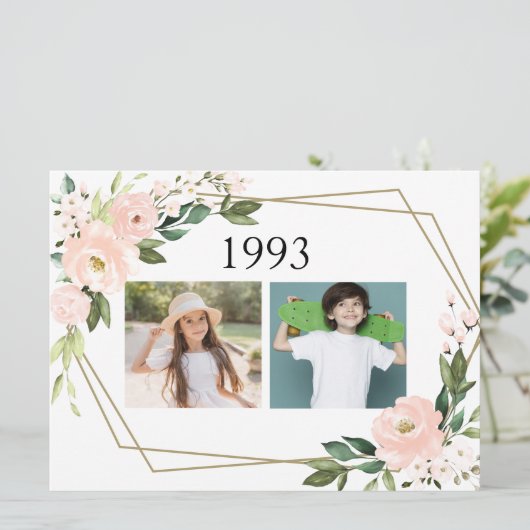 Weddenschap Pestkind Foto's Roze bloesem Kaart (Staand voorkant)